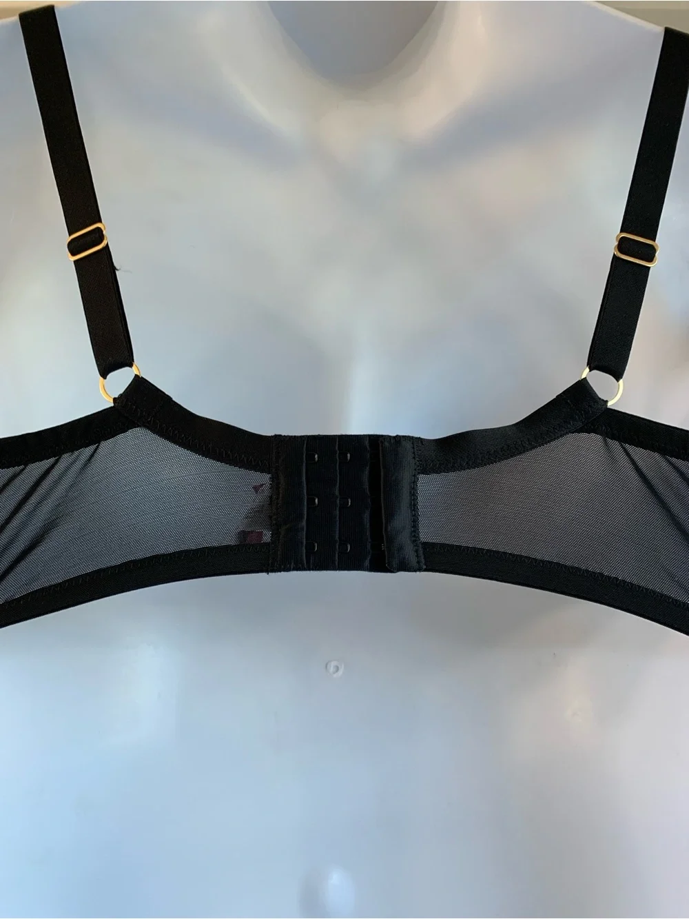 Hips & Curves Black Lace Bra Size 38C